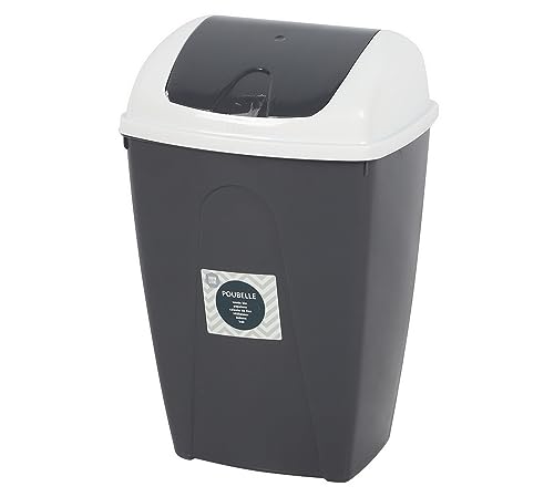 Urban Living 10 Liter Mülleimer Abfalleimer Kosmetikeimer - Badeimer mit Deckel (Dunkelgrau) von Urban Living