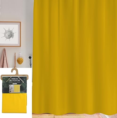 Urban Living 200 x 180 cm Duschvorhang Barney´S Dusch-Vorhang Badvorhang Badewannenvorhang (Gelb) von Urban Living