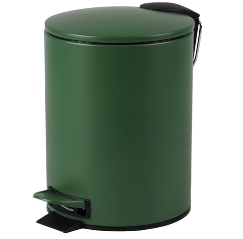 Urban Living 3 Liter Tret-Mülleimer Kosmetikeimer Tretmülleimer mit Absenkautomatik - herausnehmbarer Einsatz mit Henkel (Grün) von Urban Living