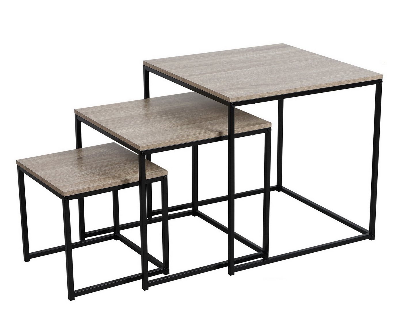 Urban Living Beistelltisch 3erSet Beistelltische Kaffeetisch Couchtisch Deko-Tisch (Wohnzimmertisch / Sofatisch-Set, 3-St., quadratische Beistell-Tische COLORADO), viele Arrangiermöglichketen von Urban Living