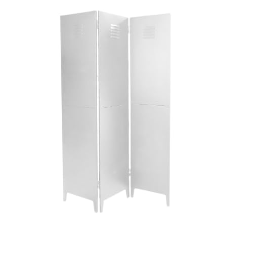 Urban Living Industriel White Raumteiler aus Metall, 3 Paneele, 120 x 170 cm von Urban Living