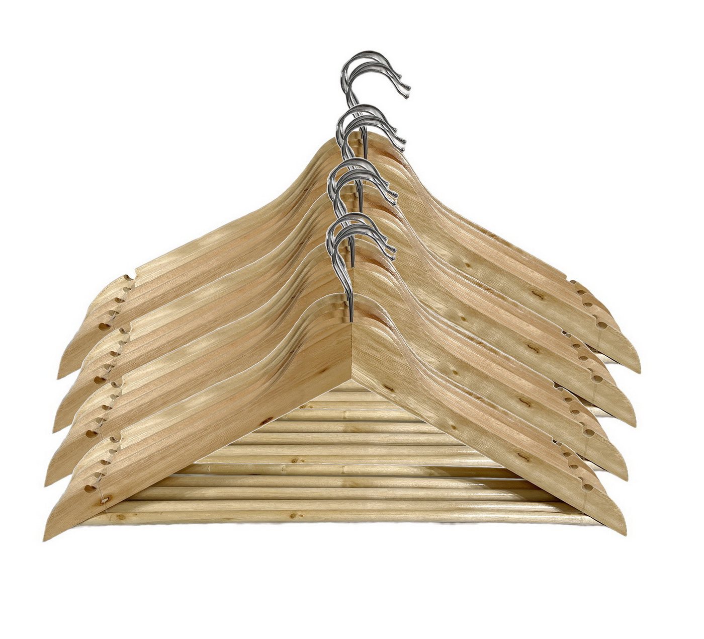 Urban Living Kleiderbügel Holzkleiderbügel Holzbügel Holz-Hosenbügel Rockbügel Garderobenbügel, (Konfektionsbügel, 20-tlg), mit Hosensteg und 2 Kerben für Trägerkleidung von Urban Living