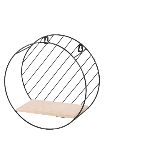 Urban Living Modern Spirit Wandregal, rund, Holz und Metall, Schwarz & Weiß, D29 x H 13 cm Urban Living Modern Spirit Wandregal, rund, Holz und Metall, Schwarz & Weiß, D29 x H 13 cm von Urban Living