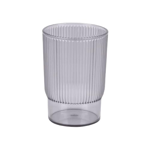 Urban Living Samba Glas aus Kunststoff, 350 ml, Durchmesser 7,7 cm x Höhe 11 cm, Grau von Urban Living