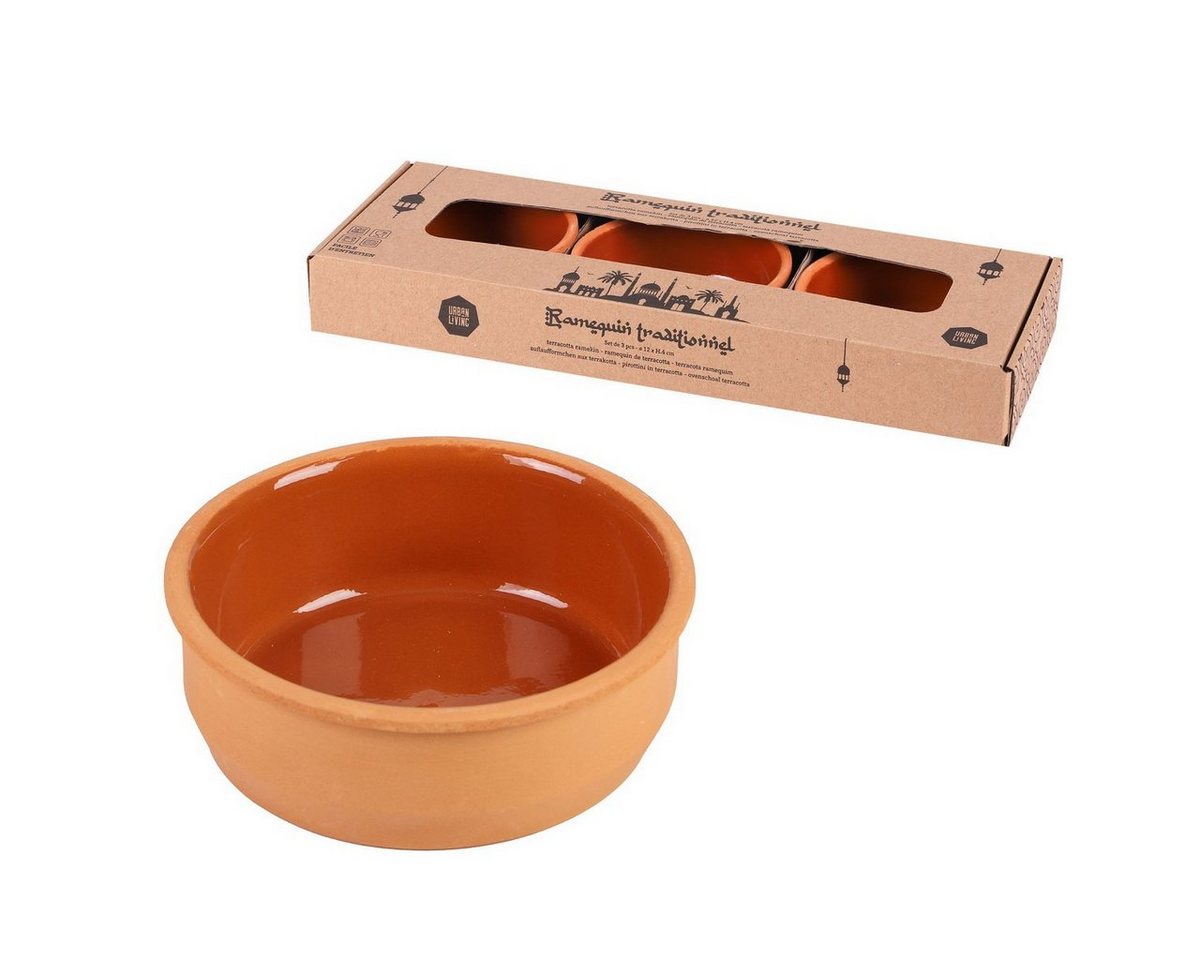 Urban Living Servierschale Terracotta-Schalen ⌀ 12 x 4 cm Snackschale Ton Terrakotta Dipschale, (3er oder 6er Set, 3-tlg), Tapas-Schale, backofengeeignet, Schüssel von Urban Living