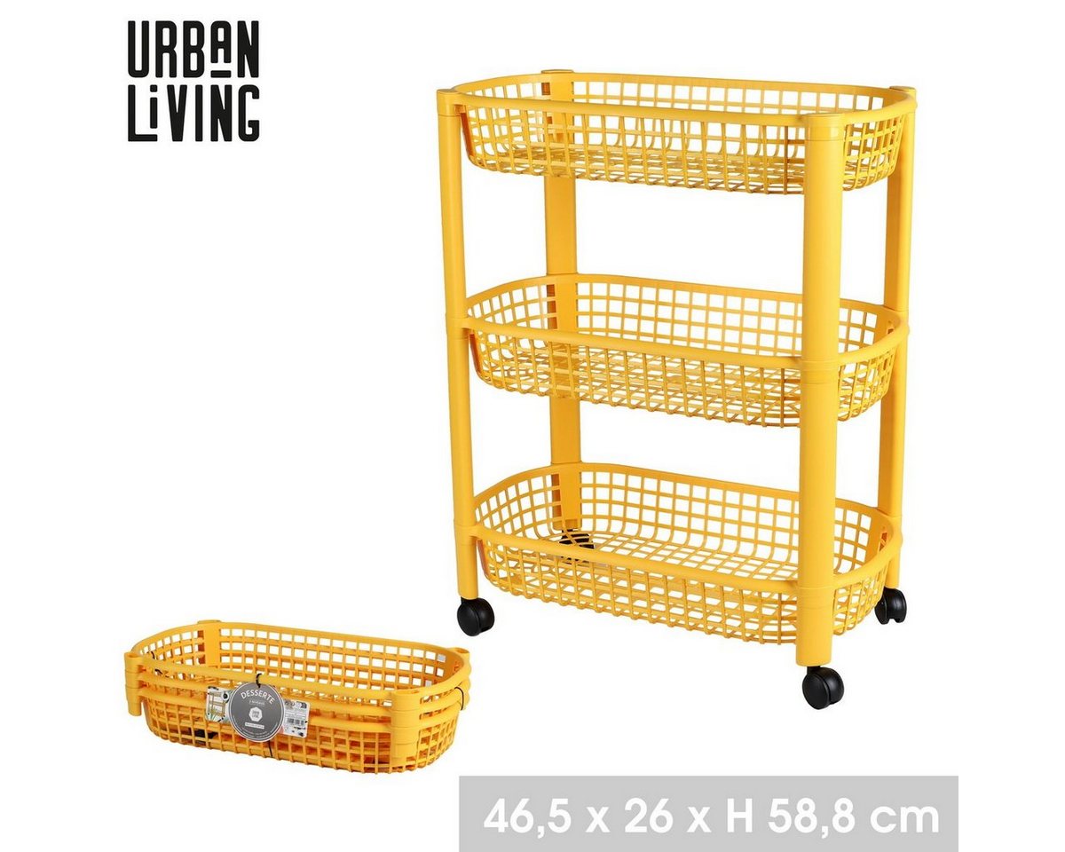 Urban Living Transportwagen 4-Etagen Allzweckwagen Stubenwagen Küchenwagen Rollwagen, H58,8 cm oder H78,8 cm, 4 Lenkrollen von Urban Living