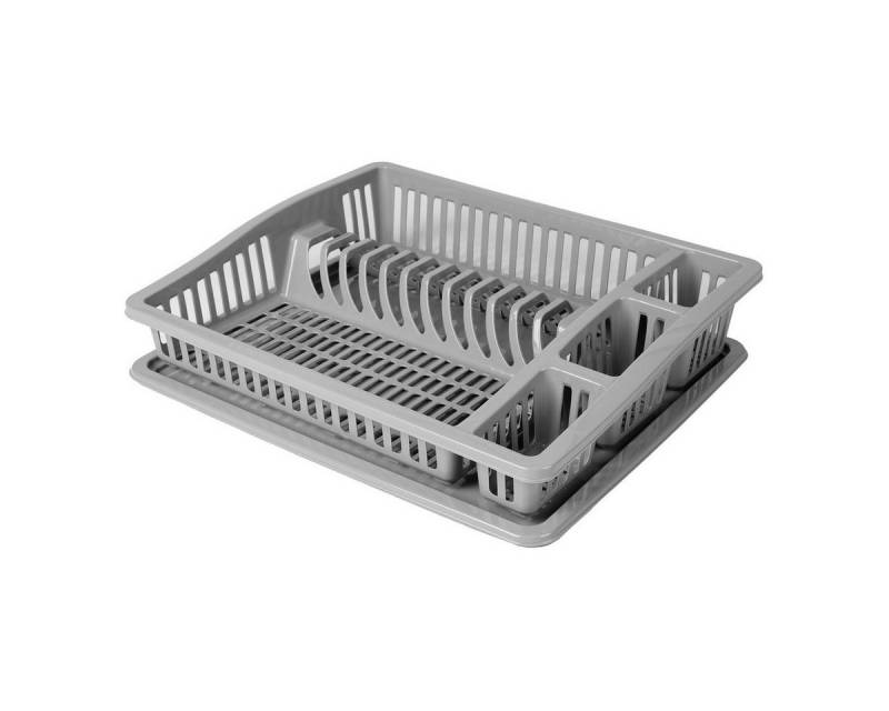 Urban Living Trockenständer Geschirrablage Ablagekorb Trockengestell Abtropfgitter, 46 x 37 x 9,5 cm Geschirrständer mit Abtropfschale von Urban Living