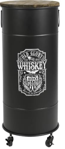 Urban living „LOFT & Metal“ KANISTERBAR MIT TÜR UND Rollen Old Glory Whisky Design H85CM, Schwarzes Holz Urban living „LOFT & Metal“ KANISTERBAR MIT TÜR UND Rollen Old Glory Whisky Design H85CM, Schwarzes Holz von Urban Living