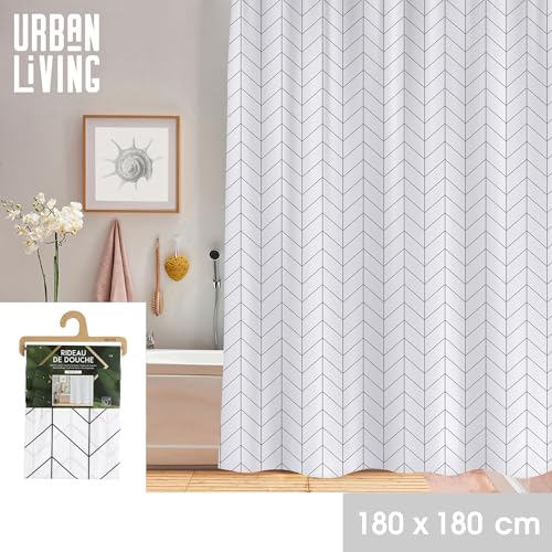 Urban living DUSCHABDECKUNG AUS Kunststoff MIT 12 Ringen Design Lines 180X180CM von Urban living