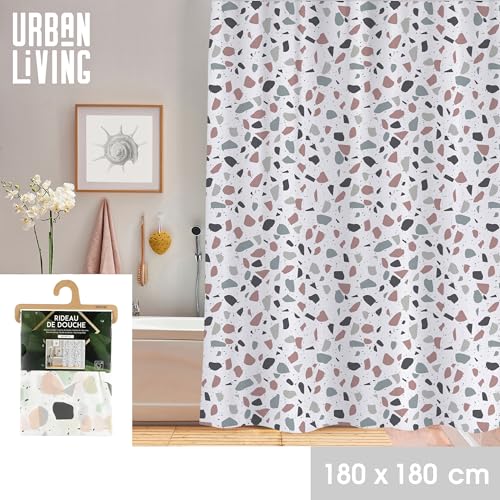 Urban living DUSCHMANAGER AUS Kunststoff MIT 12 Ringen Design TERRAZO 180X180CM von Urban living