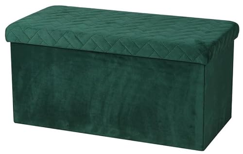 Urban living Kube Velour Sitzbank, faltbar, Smaragdgrün, 76 x 37,5 x 37,5 cm von Urban Living