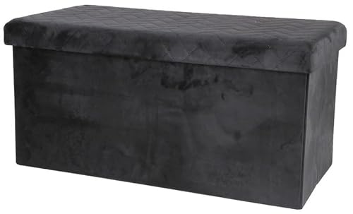 Urban living Kube Velours Sitzbank, faltbar, 76 x 37,5 x 37,5 cm, Schwarz von Urban living