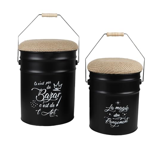 Urban living LOFT & METAL BIDON EN METAL X3 PM:D25XH28CM MM:D30XH34CM GM:D34XH41CM von Urban Living
