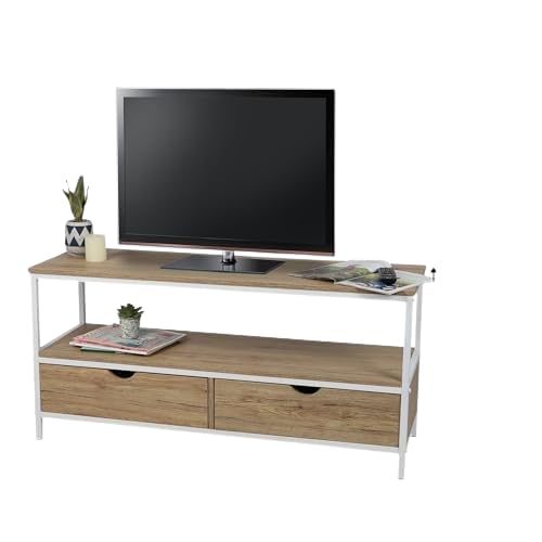 Urban living La Casa Blanca TV-Schrank, 2 Schubladen, 120 x 39 x 57 cm von Urban living