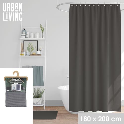 Urban living "Moonrock Jacquard-DUSCHMANTEL UND 12 Ringe 180X200CM 110GM von Urban living