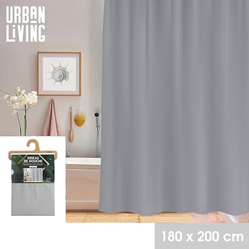 Urban living "Nomad Grey Kunststoff-DUSCHMANAGER MIT 12 Ringen 180X200CM von Urban living