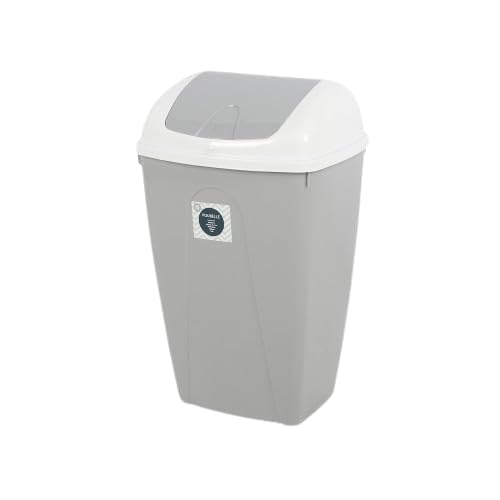 Urban living Pasha Mülleimer mit Klappdeckel, 25 l, zweifarbig, Weiß und Grau von Urban living