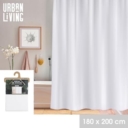 Urban living "Pure Kunststoff-DUSCHMANTEL MIT 12 Ringen 180X200CM von Urban living