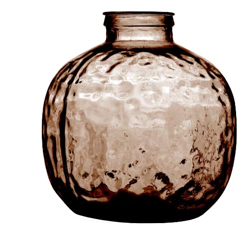 NATURAL LIVING VASE Louise 15L Bernstein AUS RECYCELTEM Glas Durchmesser 32CM X H35CM von NATURAL LIVING