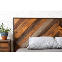 Rustikales Chevron Kopfteil - Original Design Modern Rustikal Zedernholz Stil Handgemacht in Den Usa von UrbanBilly