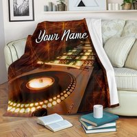 Personalisierte Dj Musik Fleece Decke Personalisierter Plattenspieler Überwurf von UrbanGiftStore