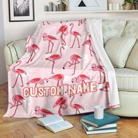 Personalisierte Flamingo-Decke Pinker Fleece-Überwurf von UrbanGiftStore