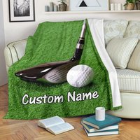 Golfball Namensdecke/Golf Decke Fleece Kuscheldecke Erwachsene Kinder von UrbanGiftStore