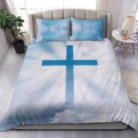 Heiliges Kreuz Bettbezug Und Kissenbezüge - Jesus Christus Bettwäsche Set Christianity von UrbanGiftStore