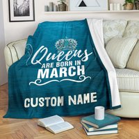 Märzkönigin Personalisierte Namensdecke/März Queen Überwurf Decke Fleece Erwachsene Kinder Geburtstags Decke von UrbanGiftStore