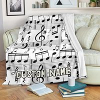 Personalisierte Musik Noten Decke Weicher Fleece Überwurf von UrbanGiftStore