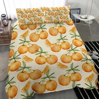 Orange Obst Bettbezug Und Kissenbezüge - Bettwäsche Set von UrbanGiftStore