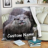 Personalisierte Otter-Fleece-Decke Personalisierter, Kuscheliger Überwurf von UrbanGiftStore