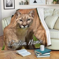 Personalisierte Fleecedecke Personalisierter Berglöwe Fleece von UrbanGiftStore