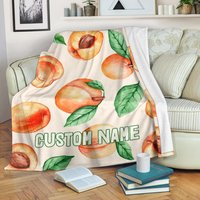Pfirsich Namensdecke/Obst Muster Decke Kuscheldecke Fleece-Decke Erwachsenen Kinderdecke von UrbanGiftStore