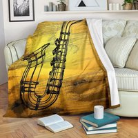Saxophon Decke/Fleece Für Erwachsene Kinderdecke Saxophonist Geschenk von UrbanGiftStore