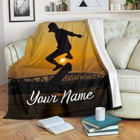Individuelle Skateboard Fleecedecke Personalisierte Fleecedecke von UrbanGiftStore
