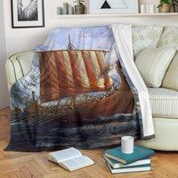 Wikinger Schiff Drakkar Decke/Segeldecke Fleece Kinderdecke von UrbanGiftStore