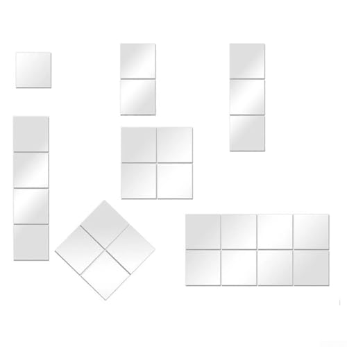 10 Pack Flexible Acryl-Spiegelfliesen 20 x 20 cm, zum Aufkleben auf reflektierende Wandaufkleber, bruchfeste Spiegelblätter für Heimdekoration und DIY von UrbanHui