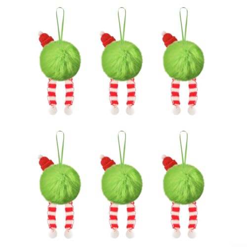 12 Plüschkugel-Ornamente mit hängenden Seilen für Weihnachtsbaumdekoration und festliche Displays in verschiedenen Innenumgebungen, einschließlich Gastfreundschaft (A) von UrbanHui