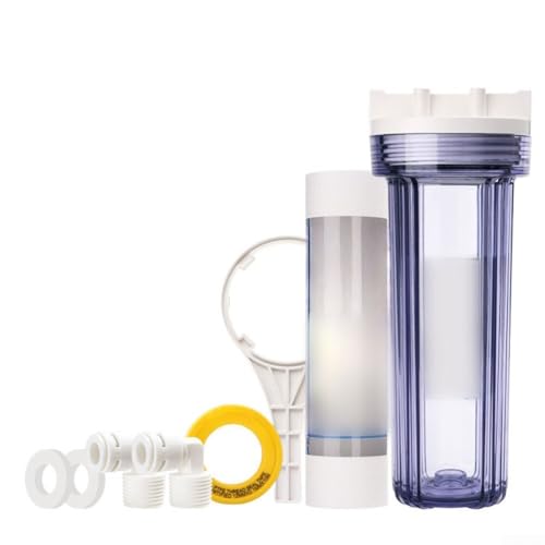 25,4 cm Wasserreiniger-Filterflasche mit auslaufsicherem Design für Gartenpumpen und Sandfiltersysteme, transparente Flasche mit Anschluss und PP-Baumwolle (B) von UrbanHui