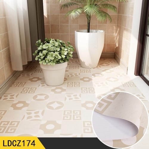 Bodenaufkleber mit rutschfester Technologie, wasserdichtes Material für Badezimmer- und Küchendekoration (61 cm x 1 m LDCZ174) von UrbanHui