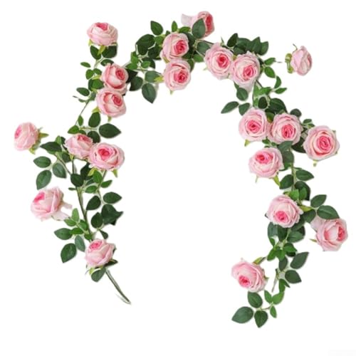 Dekorative künstliche Rosenranke, 1 9 m Länge mit realistischen Blumen, entworfen für Inneneinrichtungen, Einkaufszentren, und saisonale Dekoration (Rosa) von UrbanHui