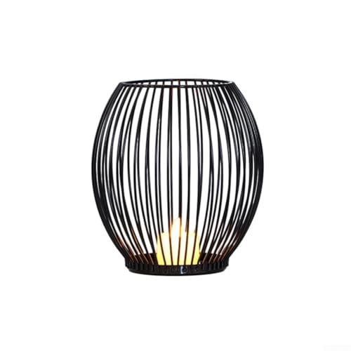 Eleganter Kerzenhalter aus Eisen in mattem Schwarz für Ambiente bei Hochzeiten, Partys und Heimfeiern (S) von UrbanHui