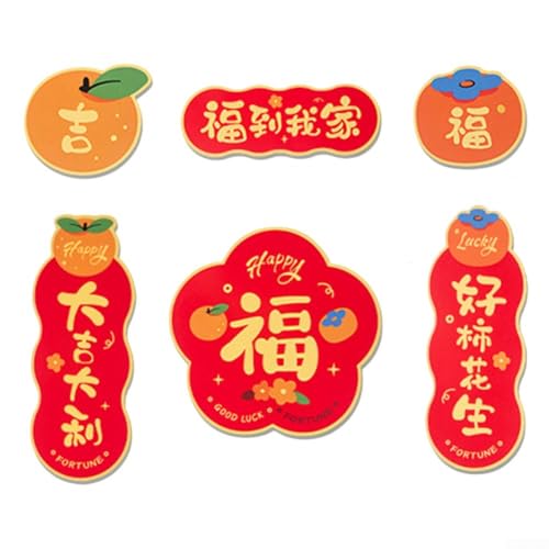 Festive Kühlschrankmagnete für Neujahr, Heimdekoration, starker magnetischer Halt und einzigartiges Design, 6 Stück von UrbanHui