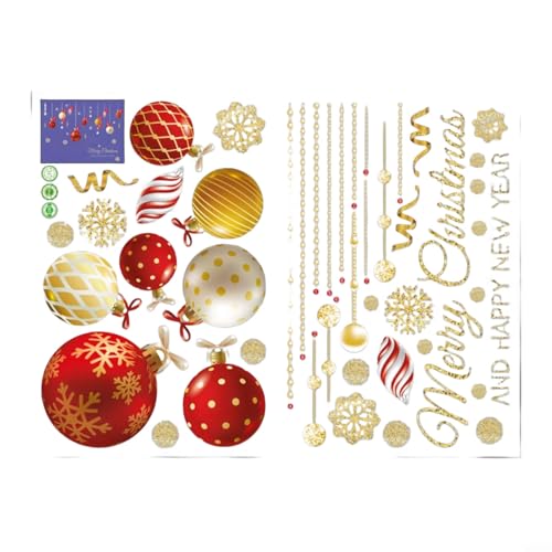 Frohe Weihnachten Fenster- und Wandaufkleber, abnehmbare wasserdichte PVC-Abziehbilder für Zuhause, Geschäft, Wohnzimmer oder Supermarkt Türdekorationen, 100 x 70 cm von UrbanHui