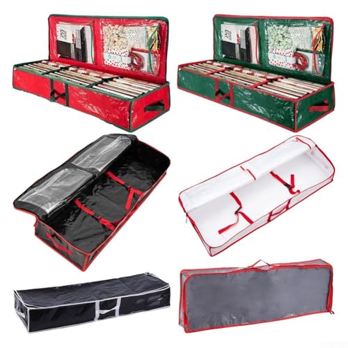 Große robuste Aufbewahrungstasche für Urlaubsdekorationen mit Reißverschluss für bequemen Zugriff (rot) von UrbanHui