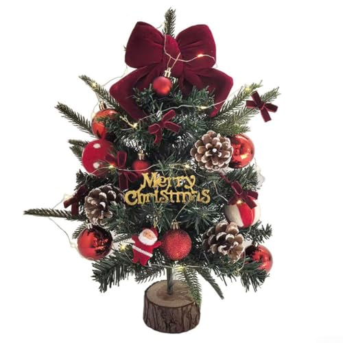 Kleiner Weihnachtsbaum DIY Desktop Dekoration 45 cm PE Material Mini Urlaub Ornament für Schreibtisch Regal Tischplatte Einfache Montage Leicht Kompakt für Home Office Partys 1 Stück (C) von UrbanHui