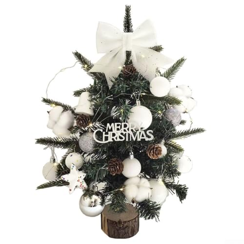 Kleiner Weihnachtsbaum DIY Desktop Dekoration 45 cm PE Material Mini Urlaub Ornament für Schreibtisch Regal Tischplatte Einfache Montage Leicht Kompakt für Home Office Partys 1 Stück (D) von UrbanHui