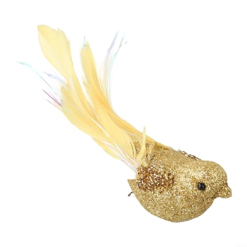 Künstliche Schaumstoff-Federtaube mit Clip, zur Verwendung in Heimdekoration, Hochzeitsverzierung und Lehrsammlungen (Gold) von UrbanHui