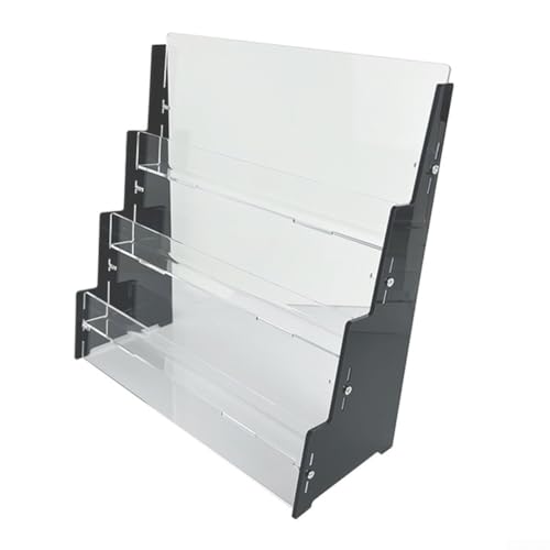 Mehrstöckiges Acryl-Kartenregal mit drei Ablagen für klare und organisierte Präsentation verschiedener Sammelkarten, 1 Stück (schwarz) von UrbanHui